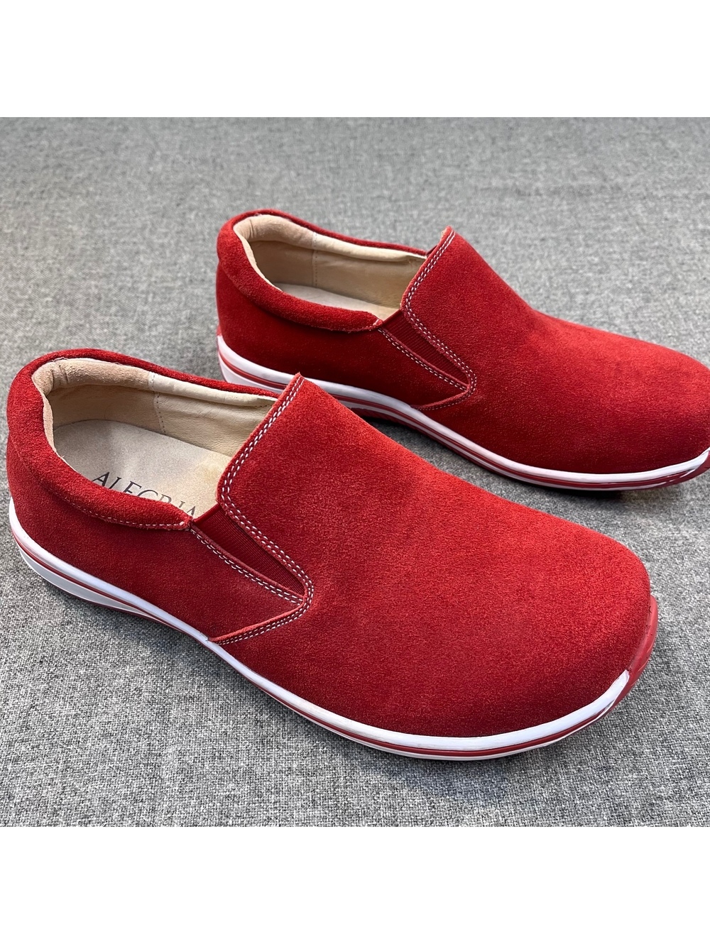 Alegria Men's Aaron Red Suede Casual Slip-on Shoes 9.5-10 (43) - Picture 4 of 7